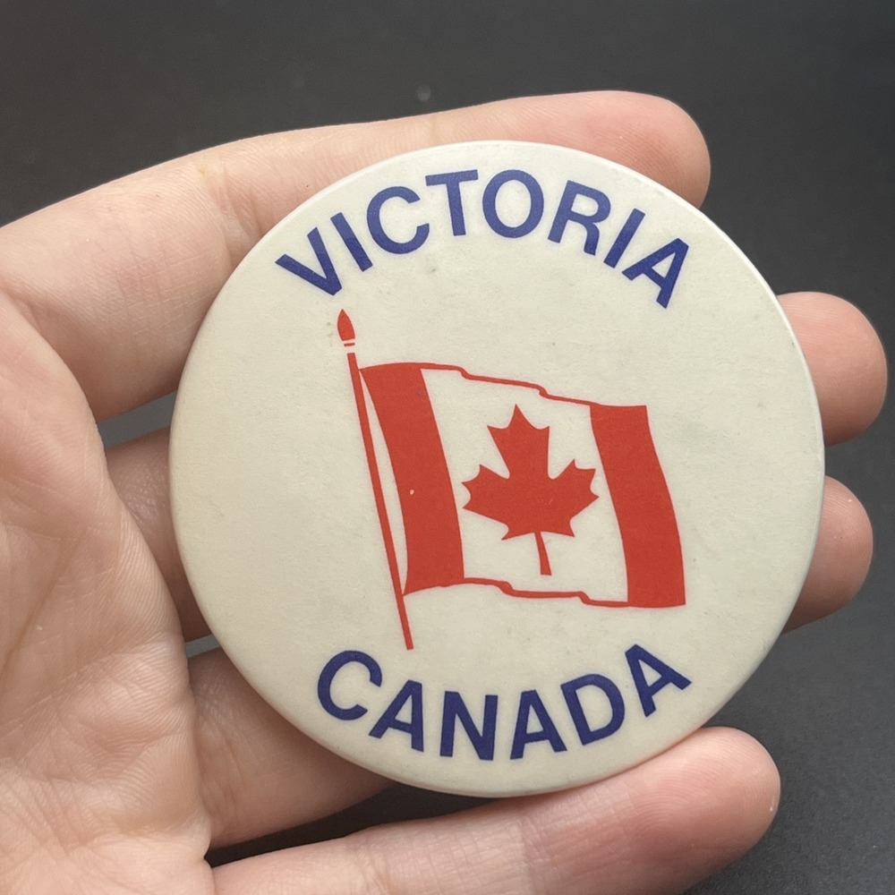 Vintage Victoria Canada Canadian Flag Button Pin